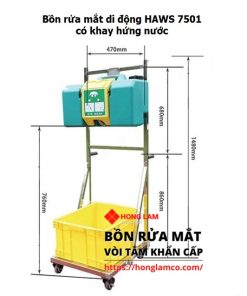 Bồn Rửa Mắt Di Động Haws 7501 có khay hứng nước