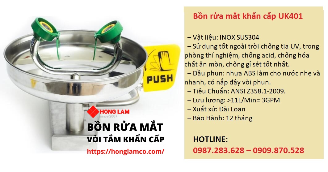Địa chỉ bán bồn rửa mắt khẩn cấp công ty uy tín tại Tphcm