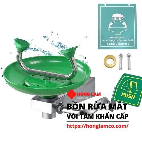 Trang bị biển báo bồn rửa mắt khẩn cấp tại xưởng làm việc